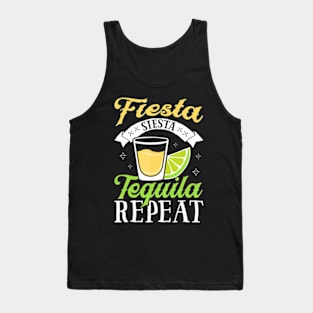 Fiesta Siesta Tequila Repeat T shirt Cinco de Mayo Men Women Tank Top